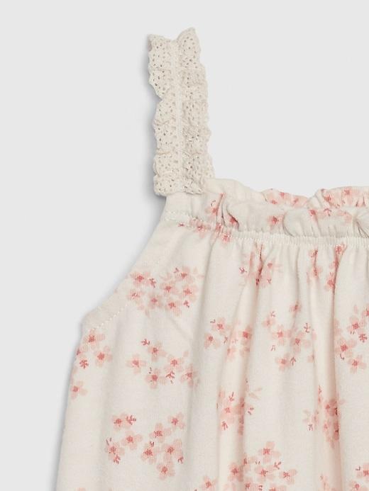 Blusa niña Gap 100% algodón orgánico flores color crema - Cozy Kids