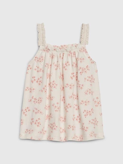 Blusa niña Gap 100% algodón orgánico flores color crema - Cozy Kids