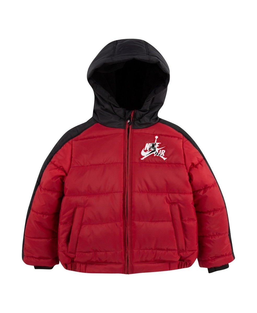 Chaqueta Parka bebé niño Jordan roja con negro y capucha - Cozy Kids