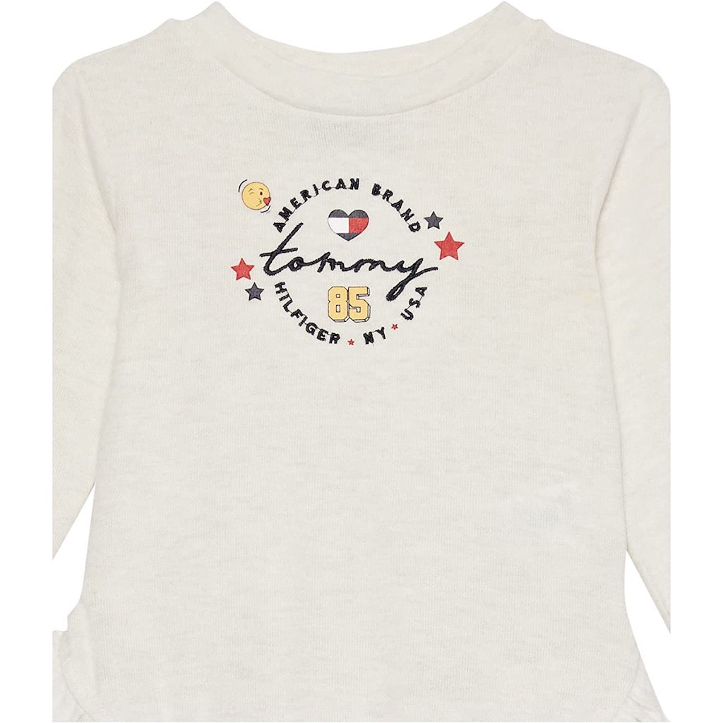 Conjunto de Bebé Tommy Hilfiger Niña Polerón Blanco y Calza de Estrellas - Cozy Kids