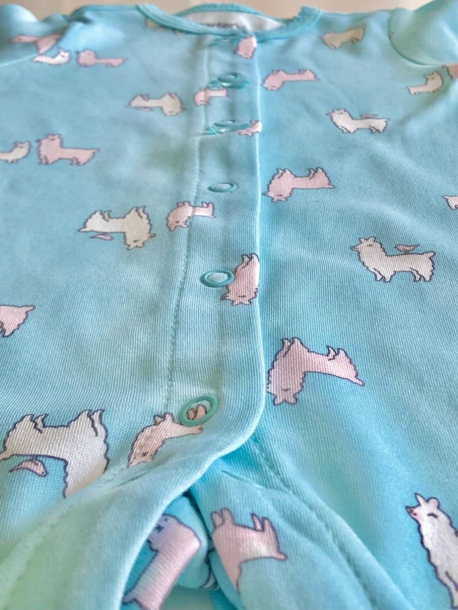 Enterito Bebé Carter’s niña celeste llamas blancas 100% algodón - Cozy Kids