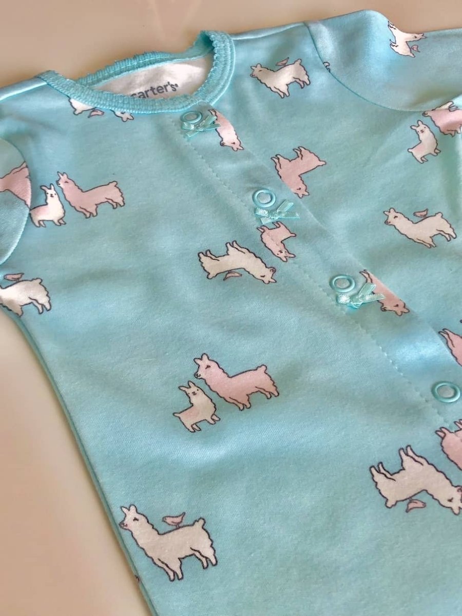 Enterito Bebé Carter’s niña celeste llamas blancas 100% algodón - Cozy Kids