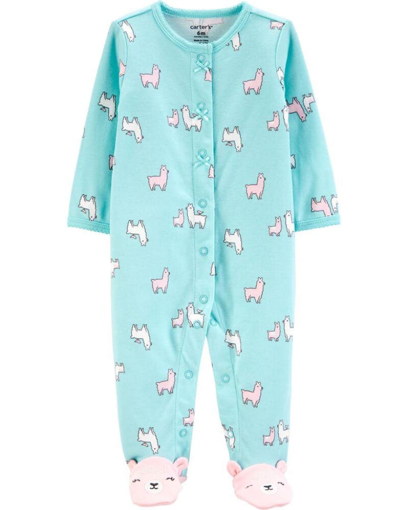 Enterito Bebé Carter’s niña celeste llamas blancas 100% algodón - Cozy Kids