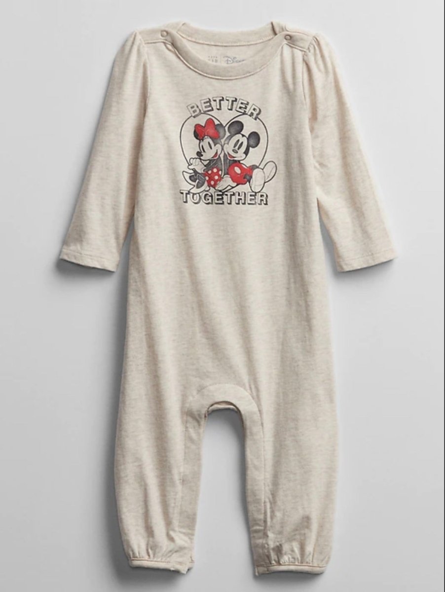 Enterito de Bebé Gap Niña Color Gris Disney Mickey y Minnie Mouse - Cozy Kids