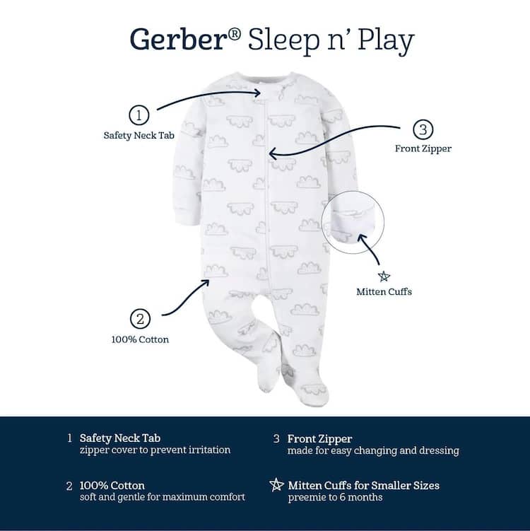Enterito Gerber Bebé Amarillo Neutral Unisex Osos - Cozy Kids