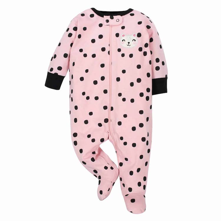 Enterito Gerber Bebé Niña Rosado Lunares Gato - Cozy Kids