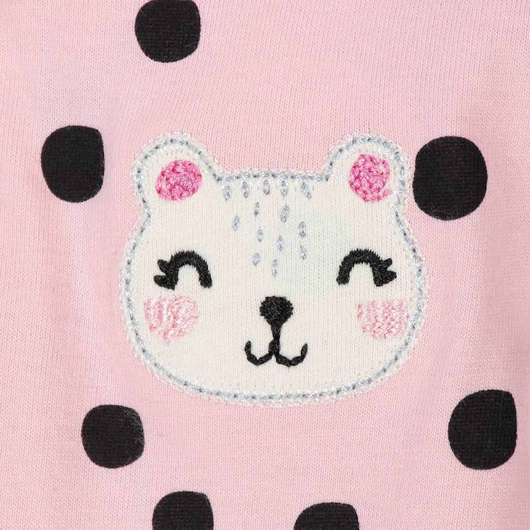Enterito Gerber Bebé Niña Rosado Lunares Gato - Cozy Kids