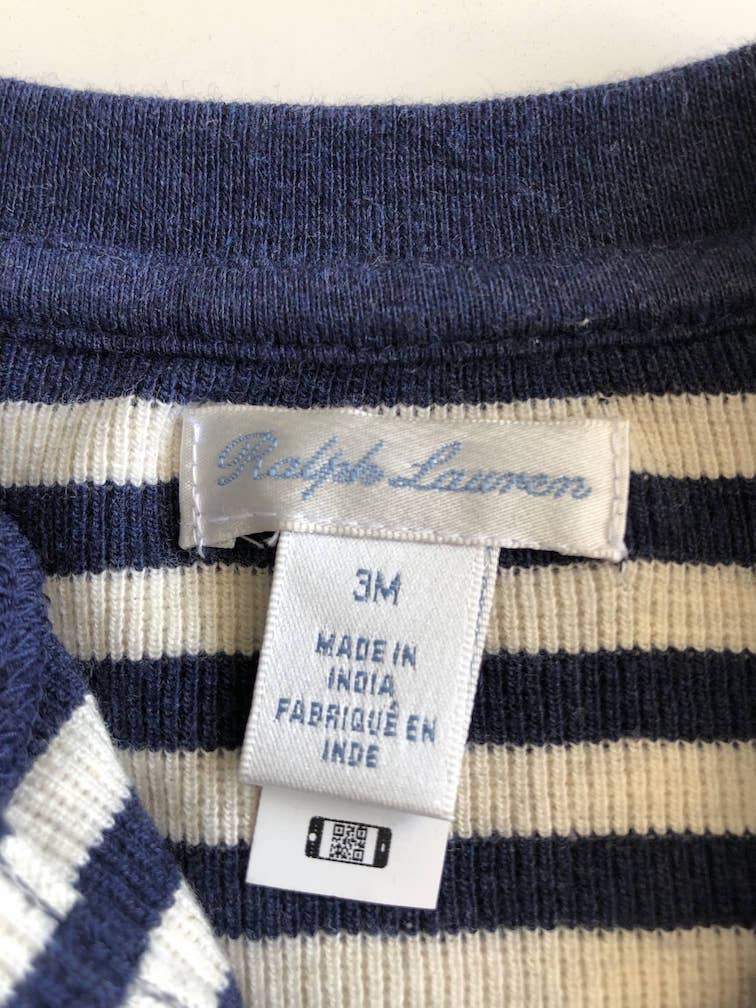Enterito Polo Ralph Lauren Bebé Niño a Franjas Azul y Blanco - Cozy Kids