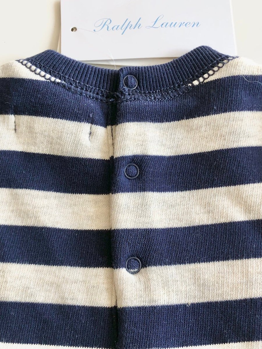 Enterito Polo Ralph Lauren Bebé Niño a Rayas Azul y Blanco - Cozy Kids