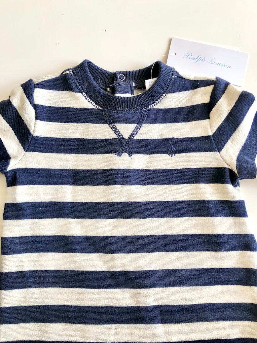 Enterito Polo Ralph Lauren Bebé Niño a Rayas Azul y Blanco - Cozy Kids