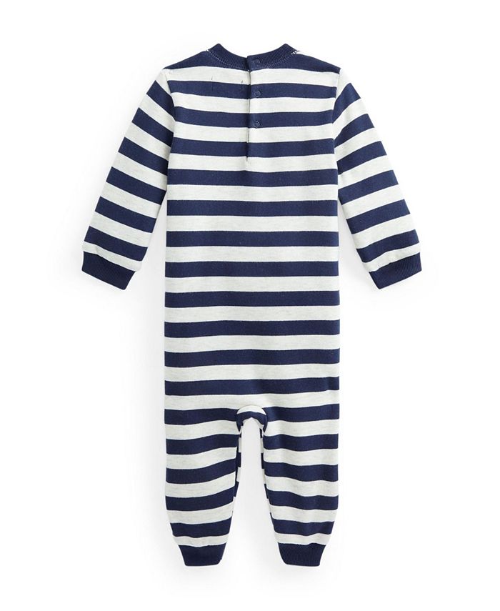 Enterito Polo Ralph Lauren Bebé Niño a Rayas Azul y Blanco - Cozy Kids