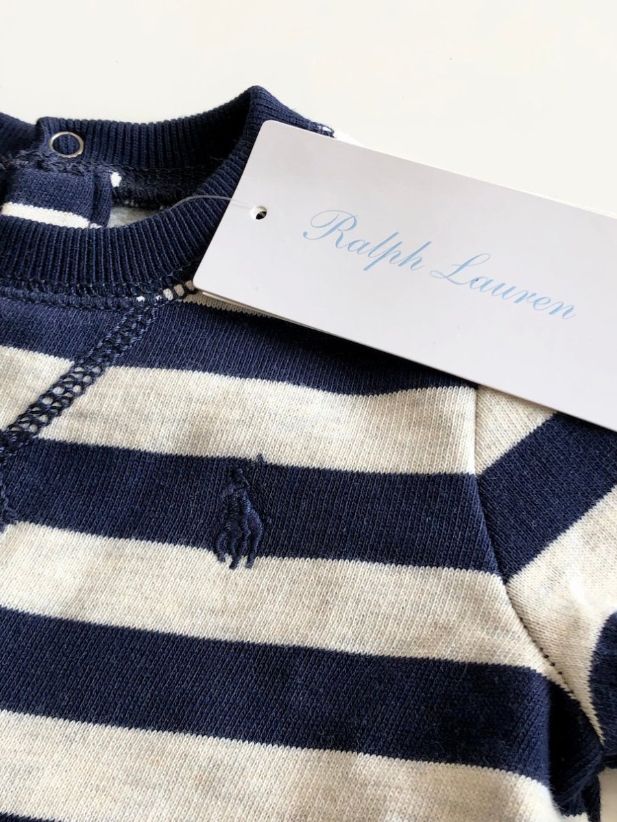Enterito Polo Ralph Lauren Bebé Niño a Rayas Azul y Blanco - Cozy Kids