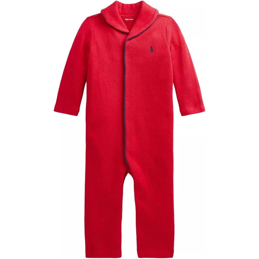Enterito Polo Ralph Lauren Rojo Acanalado Frances - Cozy Kids