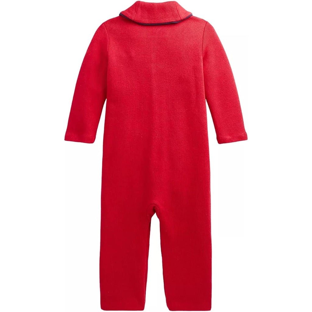 Enterito Polo Ralph Lauren Rojo Acanalado Frances - Cozy Kids