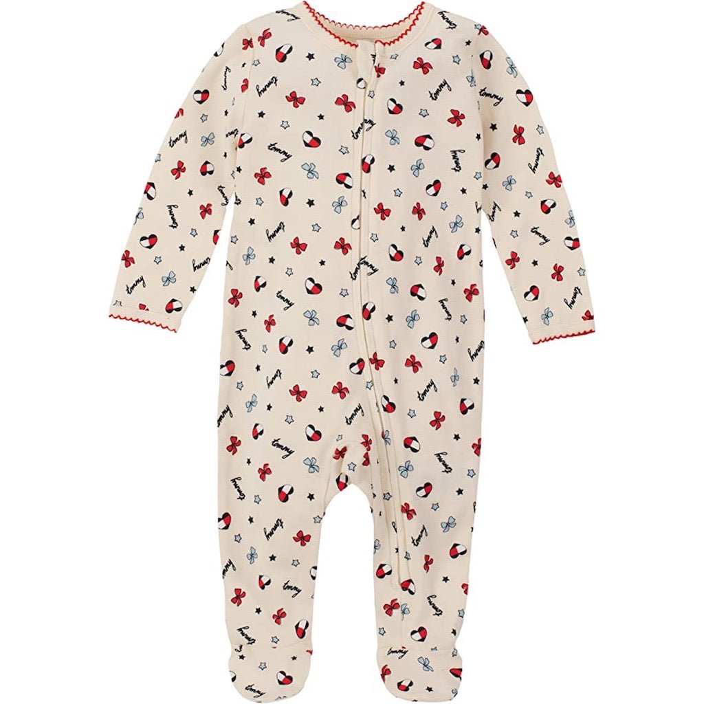 Enterito Tommy Hilfiger Bebé Niña Corazones Logo Rosas - Cozy Kids