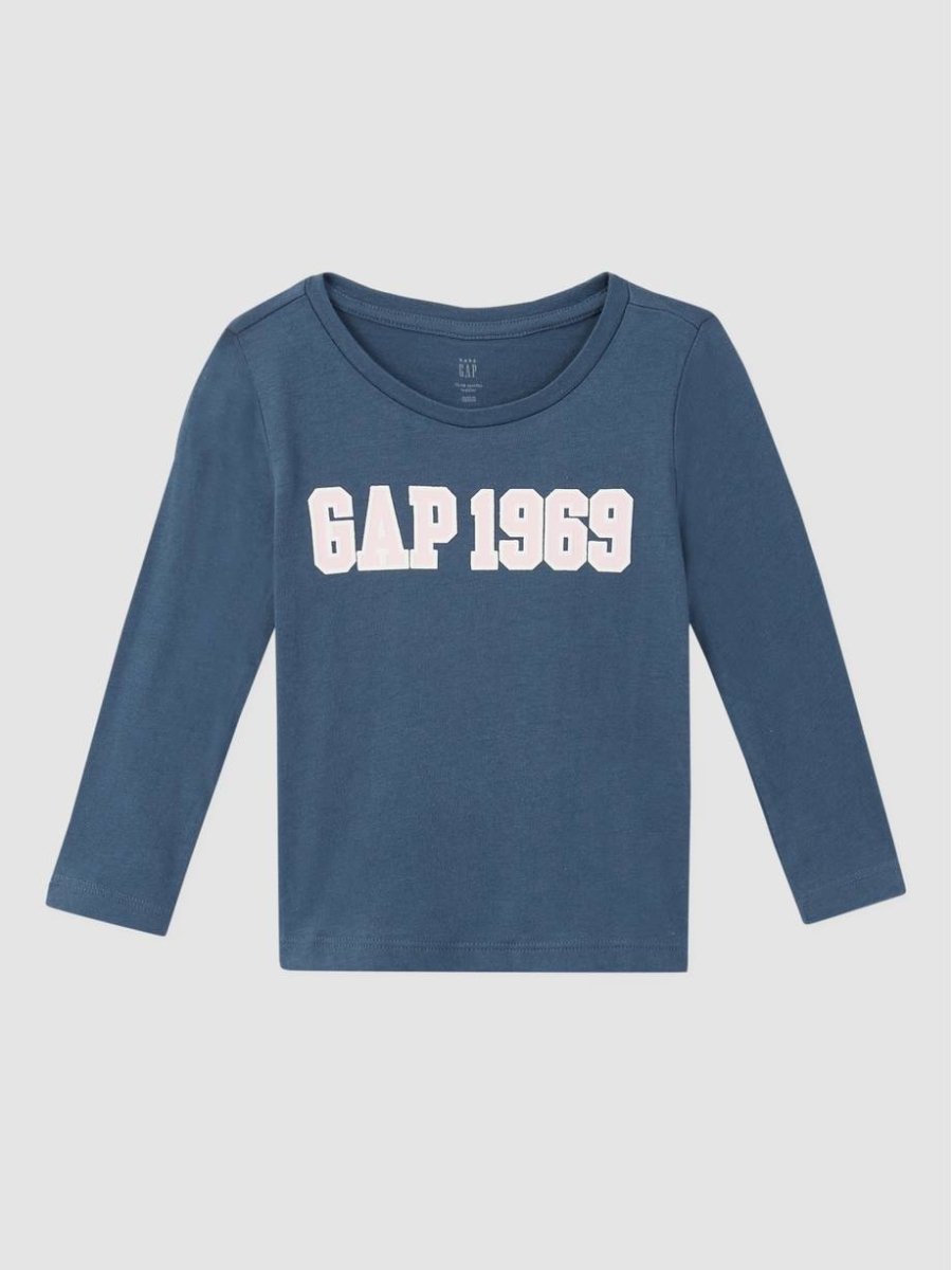 Polera mangas largas niña Gap logo rosado 1969 - Cozy Kids