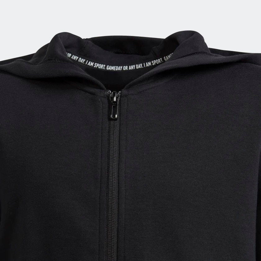 Polerón Adidas Niño Negro Sportswear Cierre Frontal - Cozy Kids