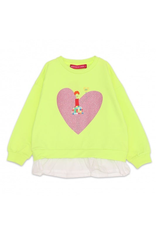 Polerón Agatha Ruiz de la Prada Verde Fluor Corazon - Cozy Kids