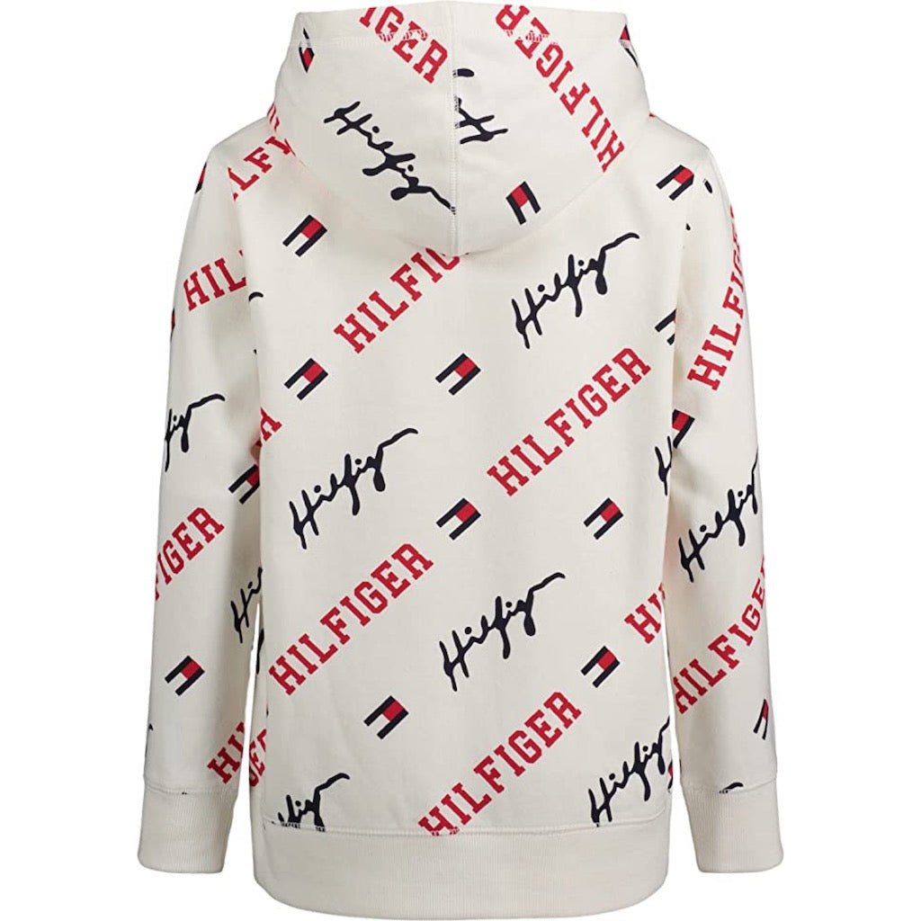 Poleron Tommy Hilfiger Niño con Capucha Blanco y Logo Hilfiger - Cozy Kids