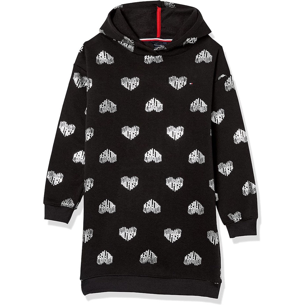 Vestido de Niña Tommy Hilfiger Negro Logo Plateado - Cozy Kids