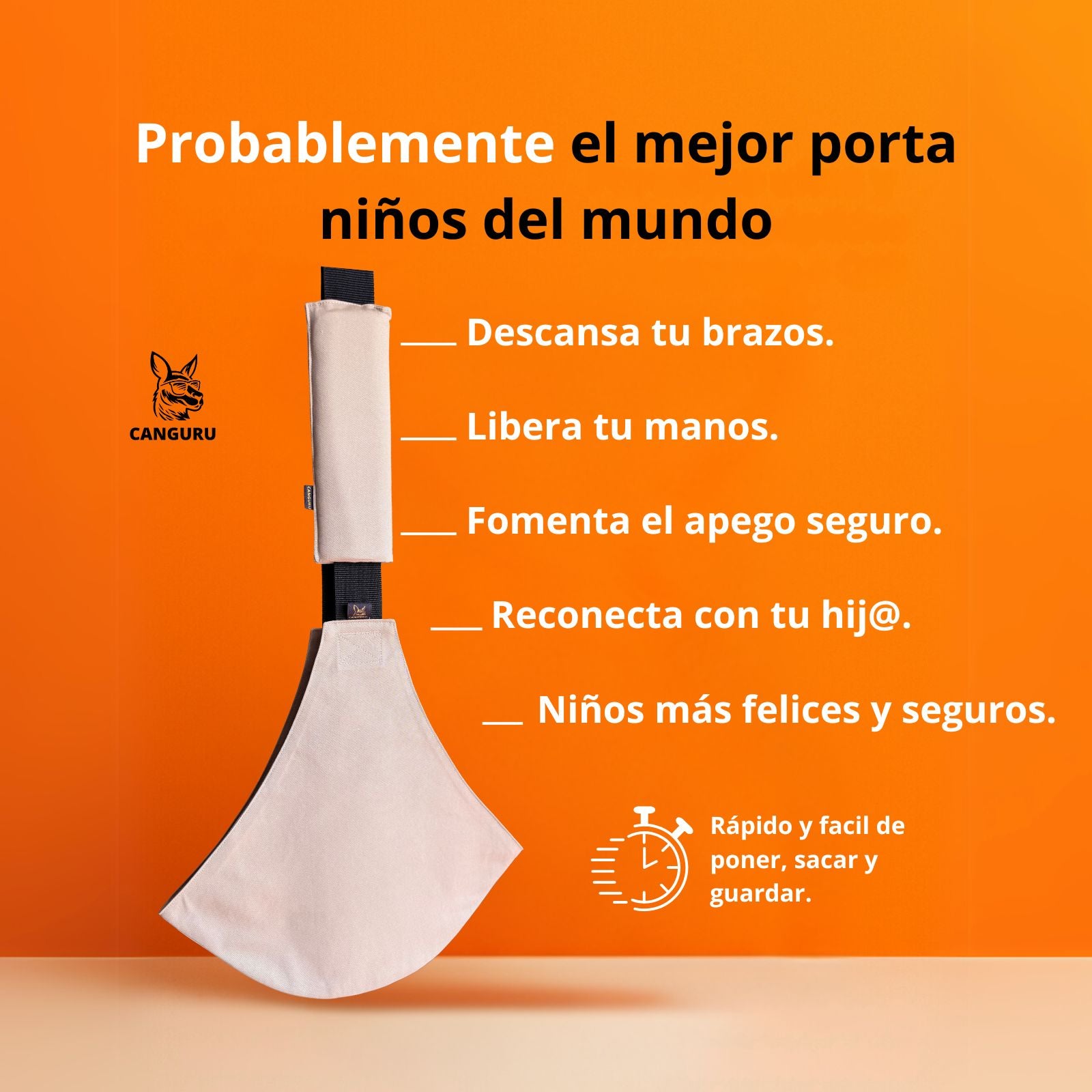 El mejor porta bebe del mundo Canguru color beige