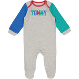 Enterito Tommy Hilfiger Bebé Niño Gris con Mangas Verde y Azul - Cozy Kids