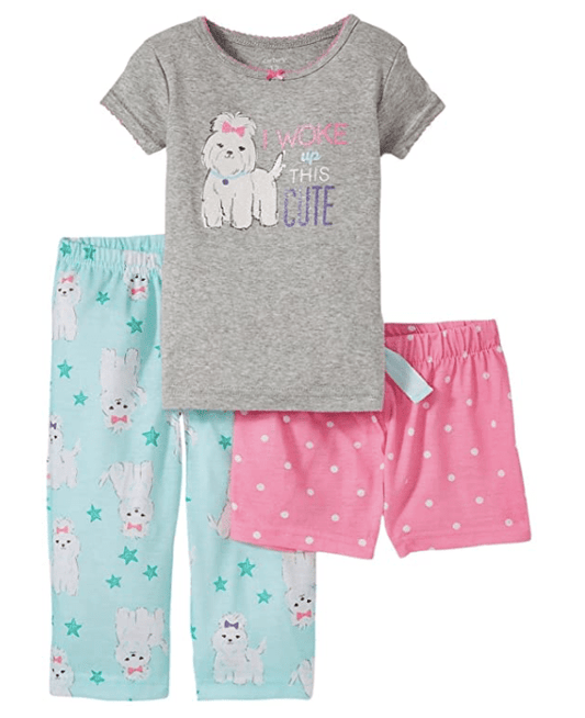 Pijama 3 piezas de Niña Carters 100% algodón perro glitter - Cozy Kids