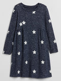 Vestido Niña azul jasepado con estrellas blancas Gap de hilo - Cozy Kids